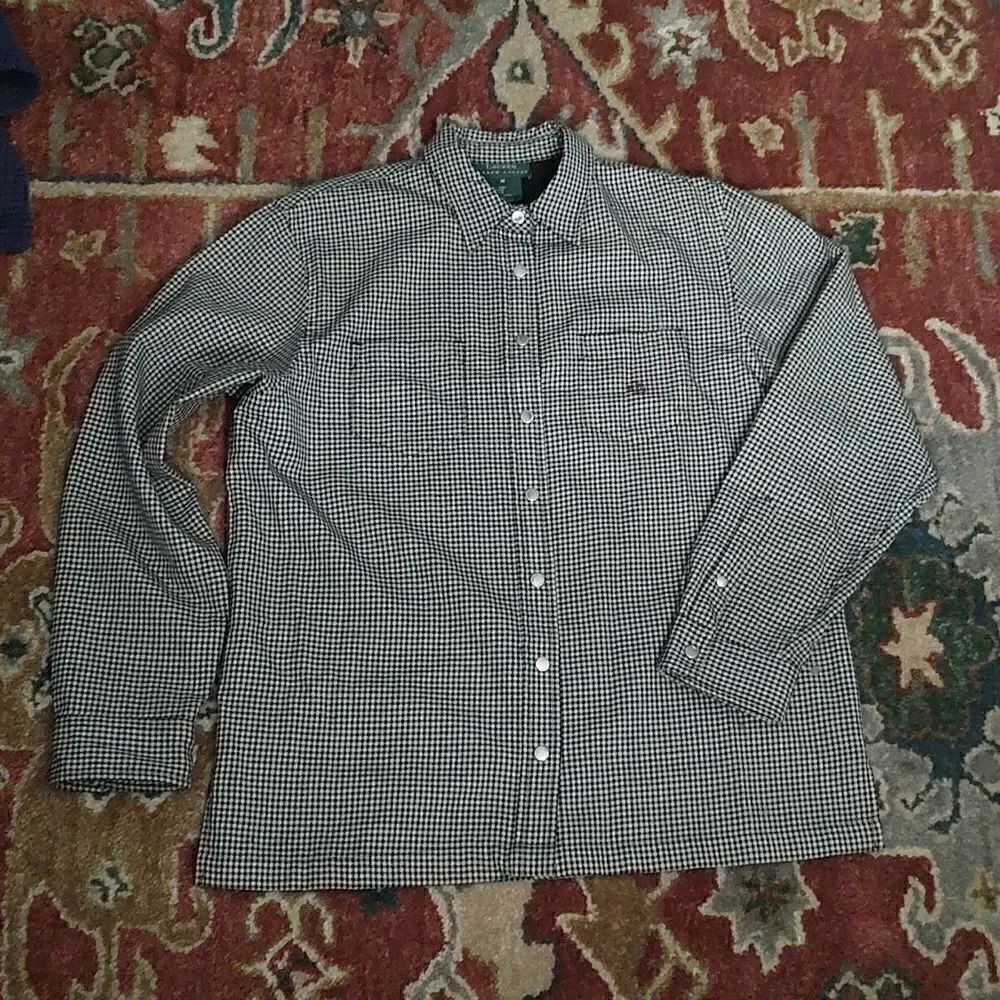 Vintage Lauren Ralph Lauren 100% Wool Snap Button Front Blouse Top